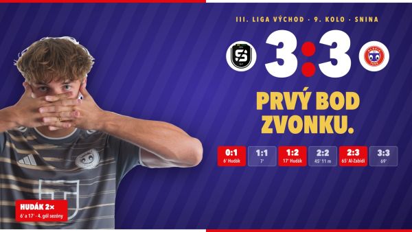 Trikrát vo vedení, prvý bod zvonku: Snina – Slávia 3:3